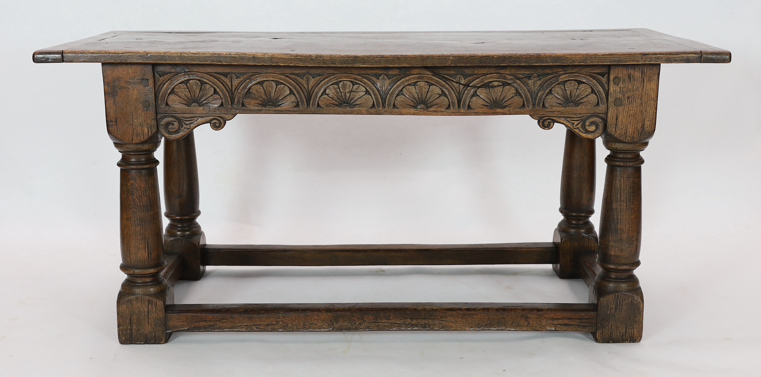 A 17th century style oak refectory table